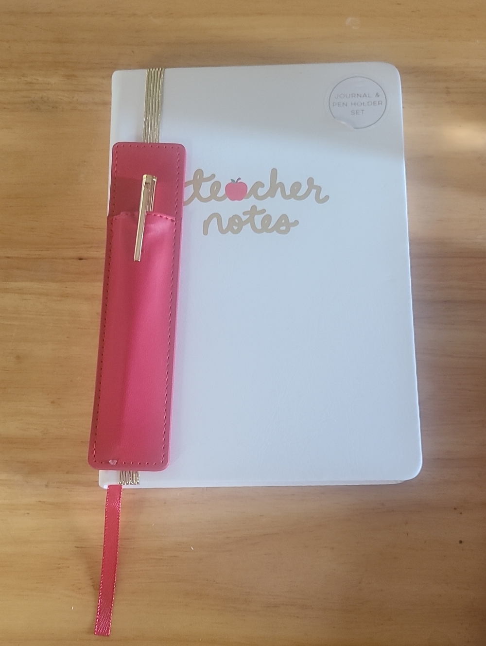 Dayna Lee Collection Teacher Notes Journal with Gold Pen and Red Pen Holder